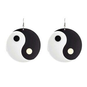 BNWT Iconic Oversize Yin Yang Acrylic Fashion Earrings